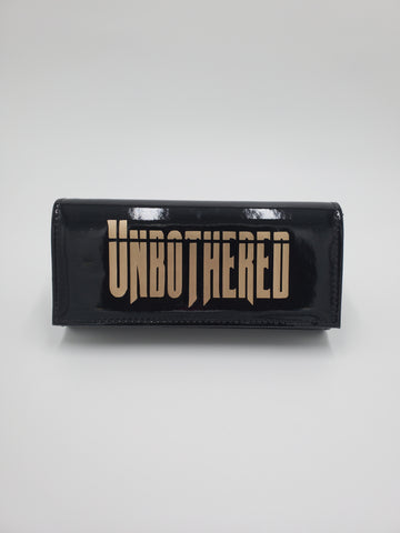 Black "Unbothered" PU Vinyl Clutch