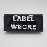 Black "Label Whore" PU Clutch Purse