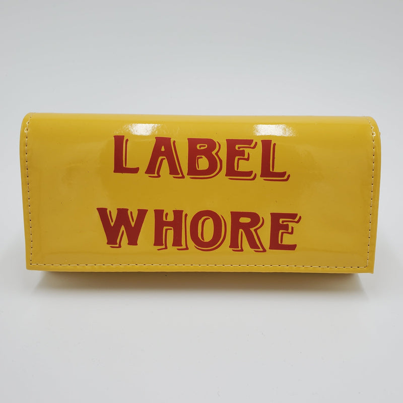 Yellow "Label Whore" PU Clutch Purse
