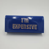 Blue "I'm Expensive" PU Clutch Purse