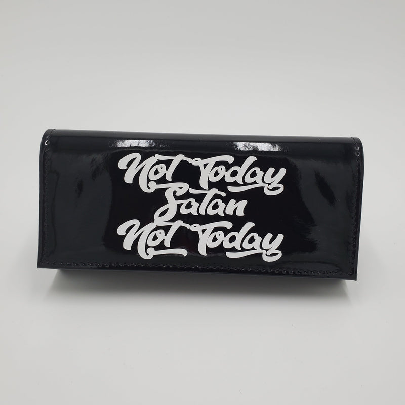 Black "Not Today Satan Not Today" PU Clutch Purse