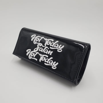 Black "Not Today Satan Not Today" PU Clutch Purse