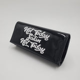 Black "Not Today Satan Not Today" PU Clutch Purse