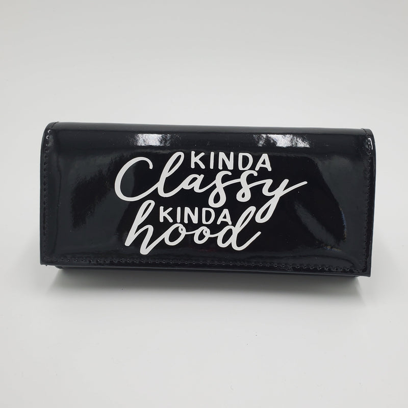 Black " Kinda Classy Kinda Hood" PU Clutch Purse