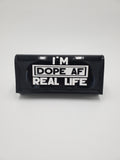 Black "I'm Dope In Real Life" PU Clutch Purse