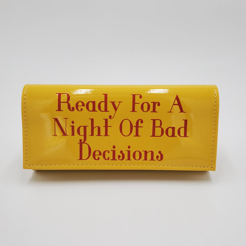 Yellow "Ready Of A Night Of Bad Decisions" PU Clutch Purse