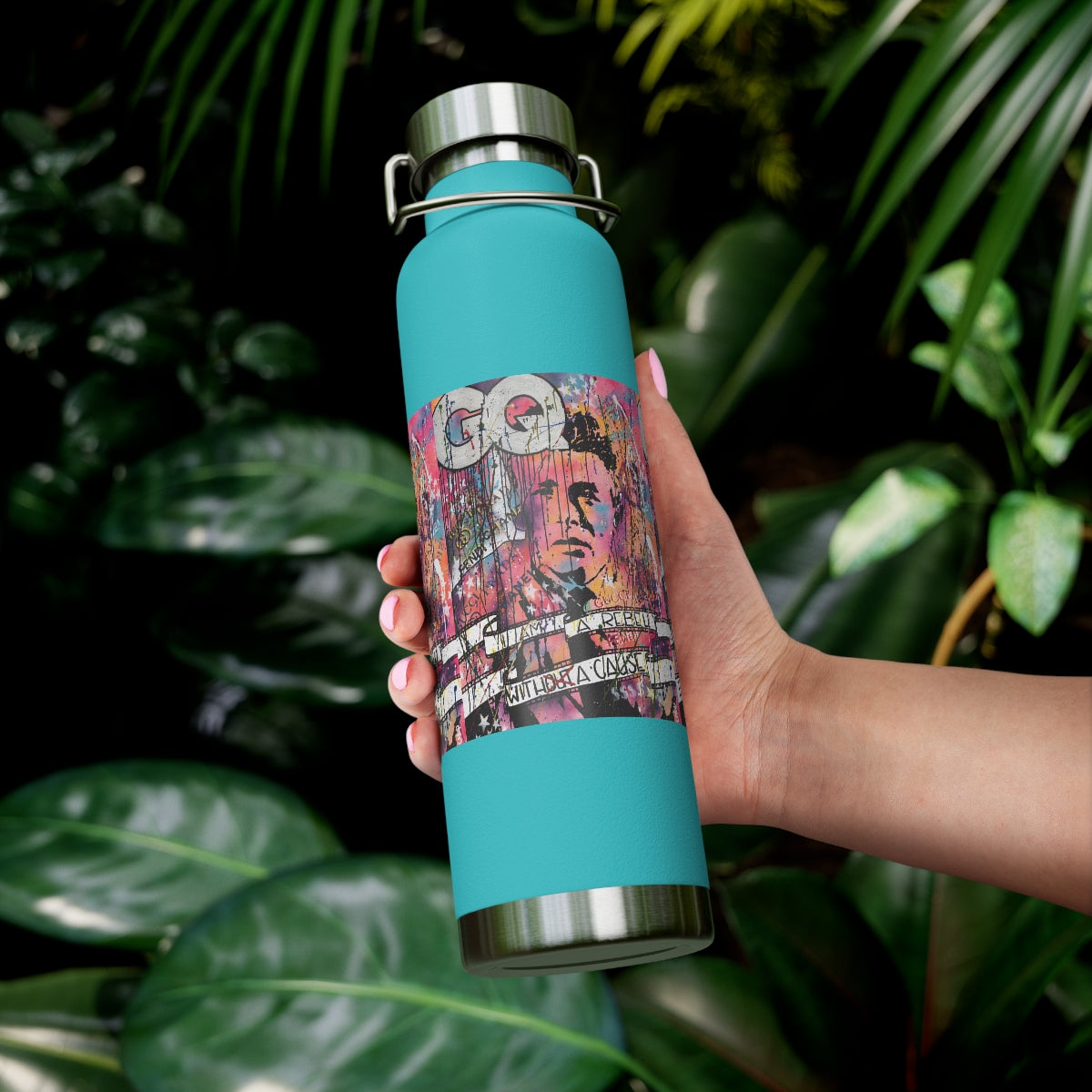 "Rebel With A Cause- Inspired By James Dean" Copper Vacuum Insulated Bottle, 22oz