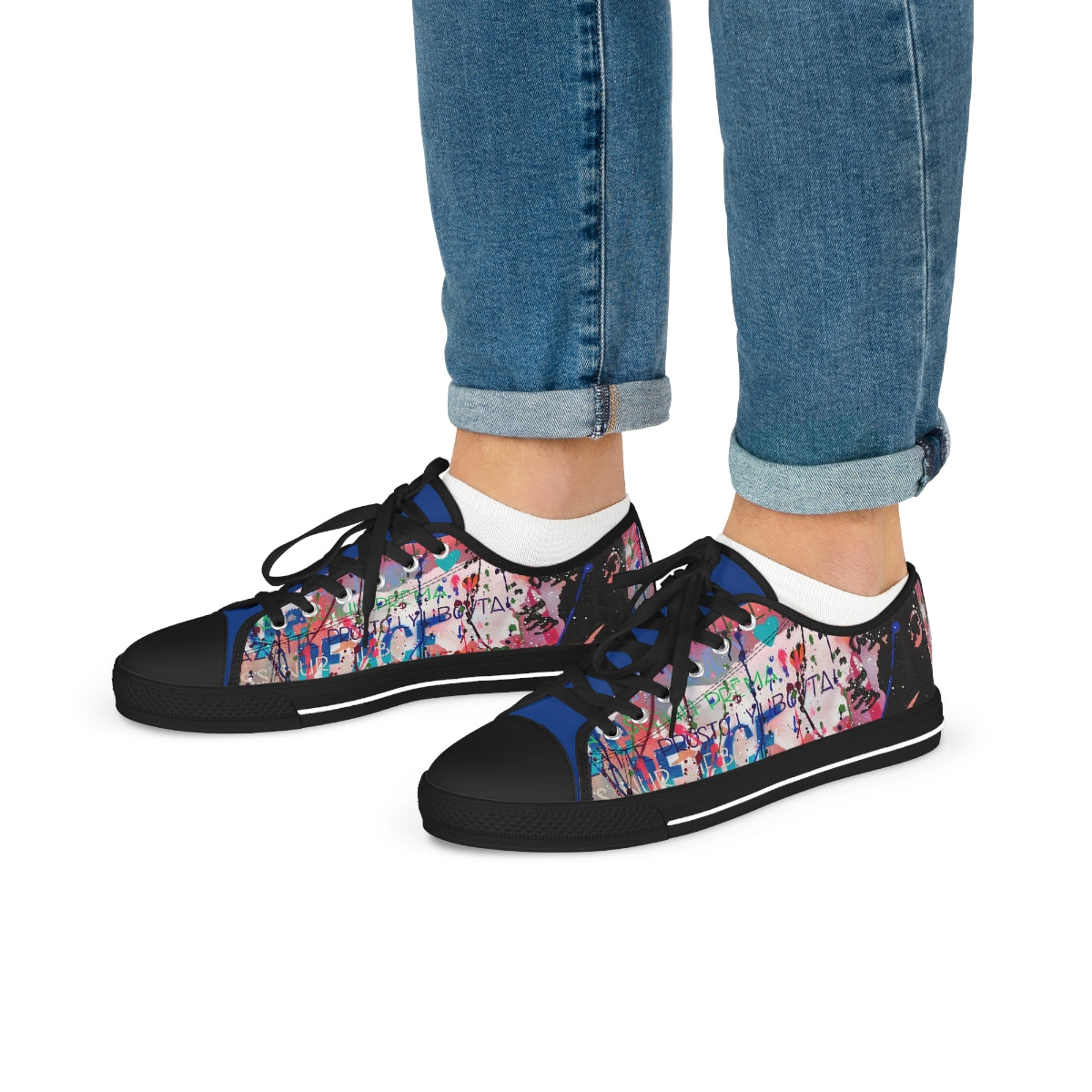 "No Hate Just Love" Men's Low Top Sneakers