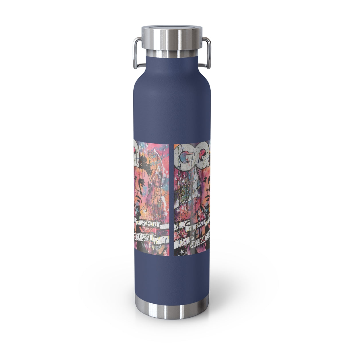 "Rebel With A Cause- Inspired By James Dean" Copper Vacuum Insulated Bottle, 22oz