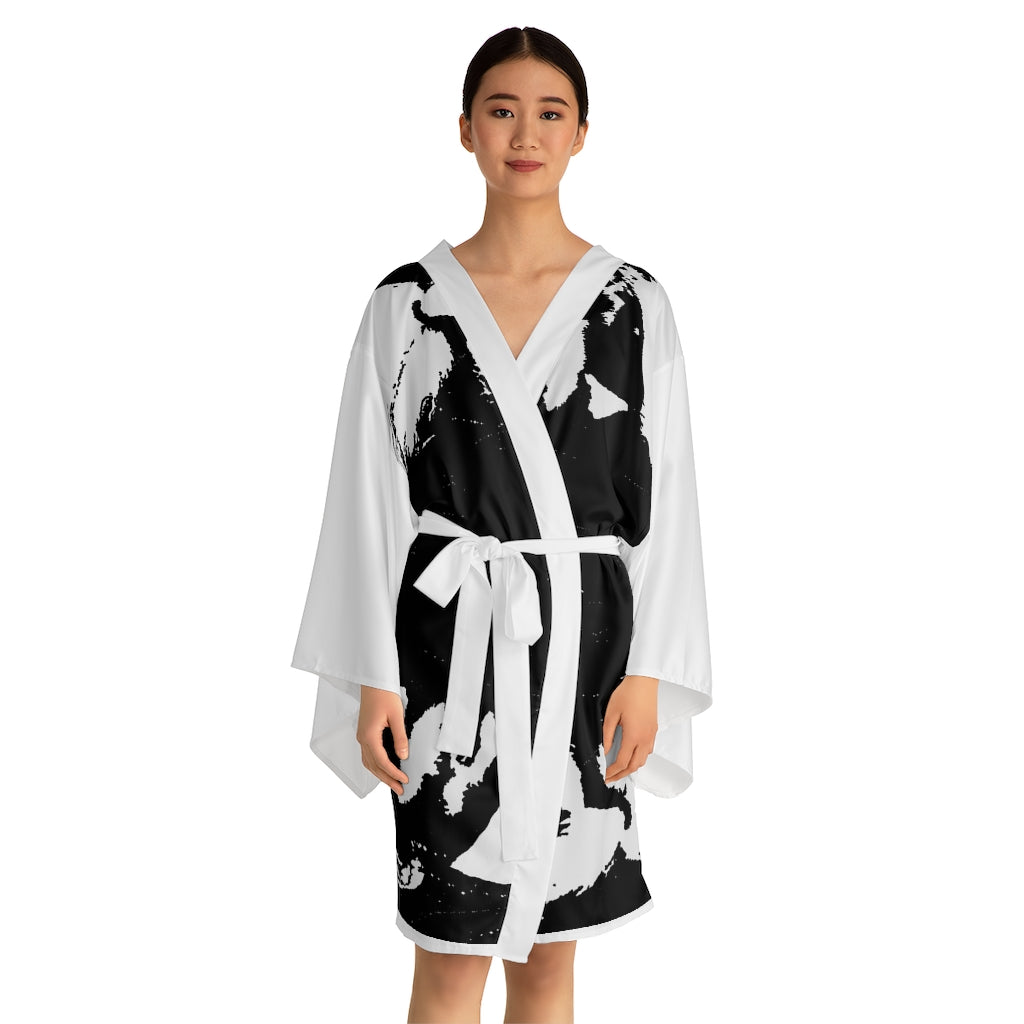 "Label Whore" Long Sleeve Kimono Robe