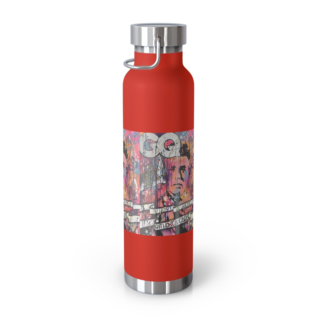 "Rebel With A Cause- Inspired By James Dean" Copper Vacuum Insulated Bottle, 22oz