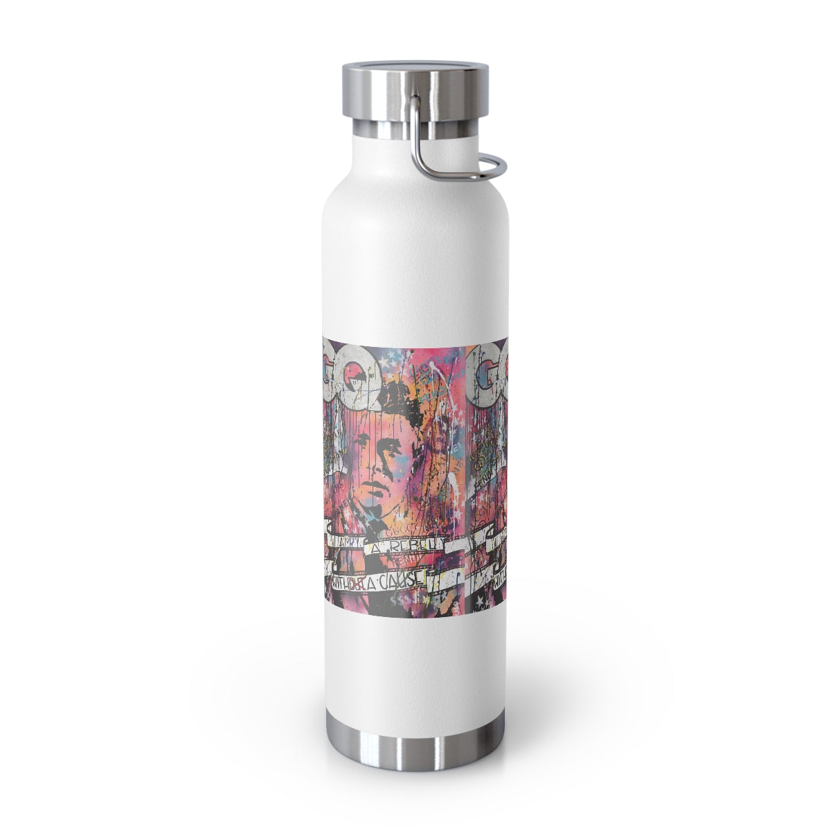 "Rebel With A Cause- Inspired By James Dean" Copper Vacuum Insulated Bottle, 22oz