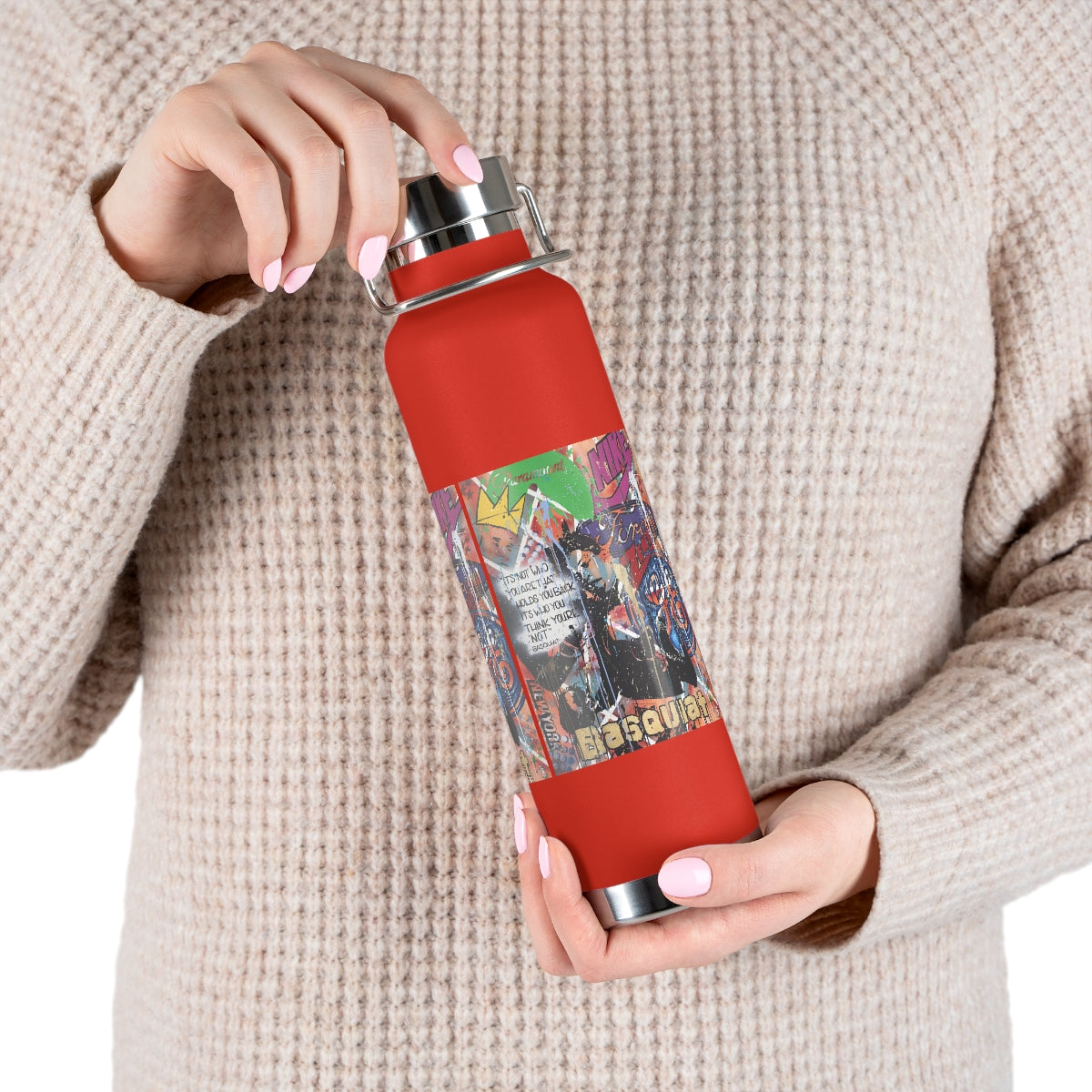 "Basquiat/Warhol Tribute" Copper Vacuum Insulated Bottle, 22oz