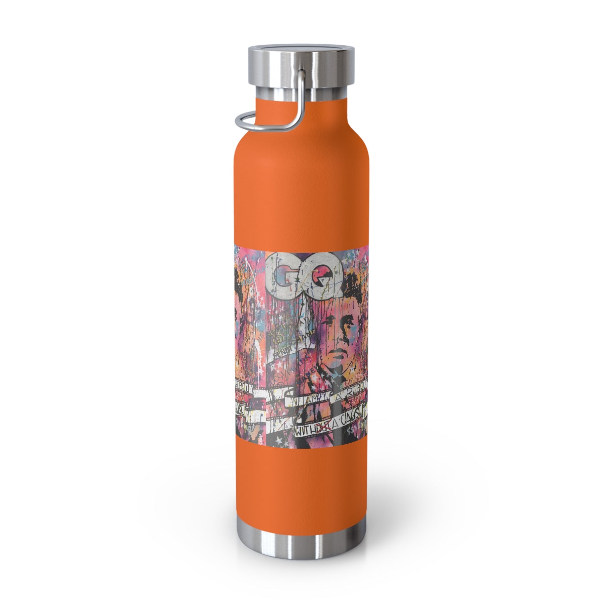 "Rebel With A Cause- Inspired By James Dean" Copper Vacuum Insulated Bottle, 22oz