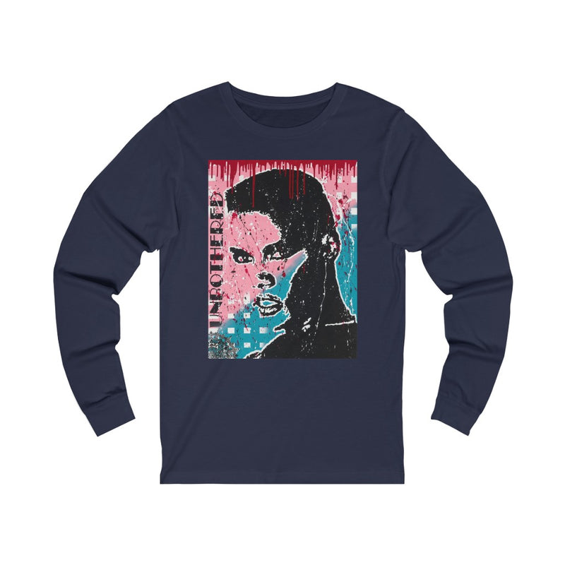 "Unbothered-Grace Jones" Unisex Jersey Long Sleeve Tee