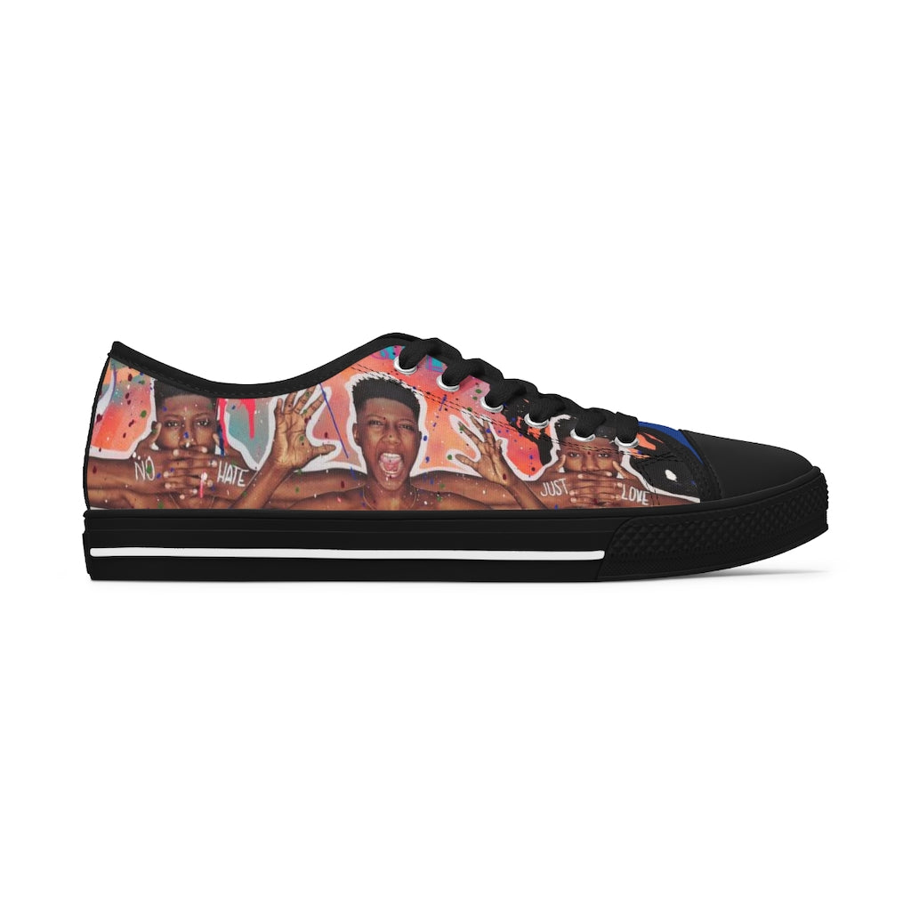 "No Hate Just Love" Women's Low Top Sneakers