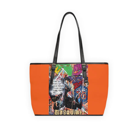 "Basquiat/Warhol Tribute" PU Leather Shoulder Bag