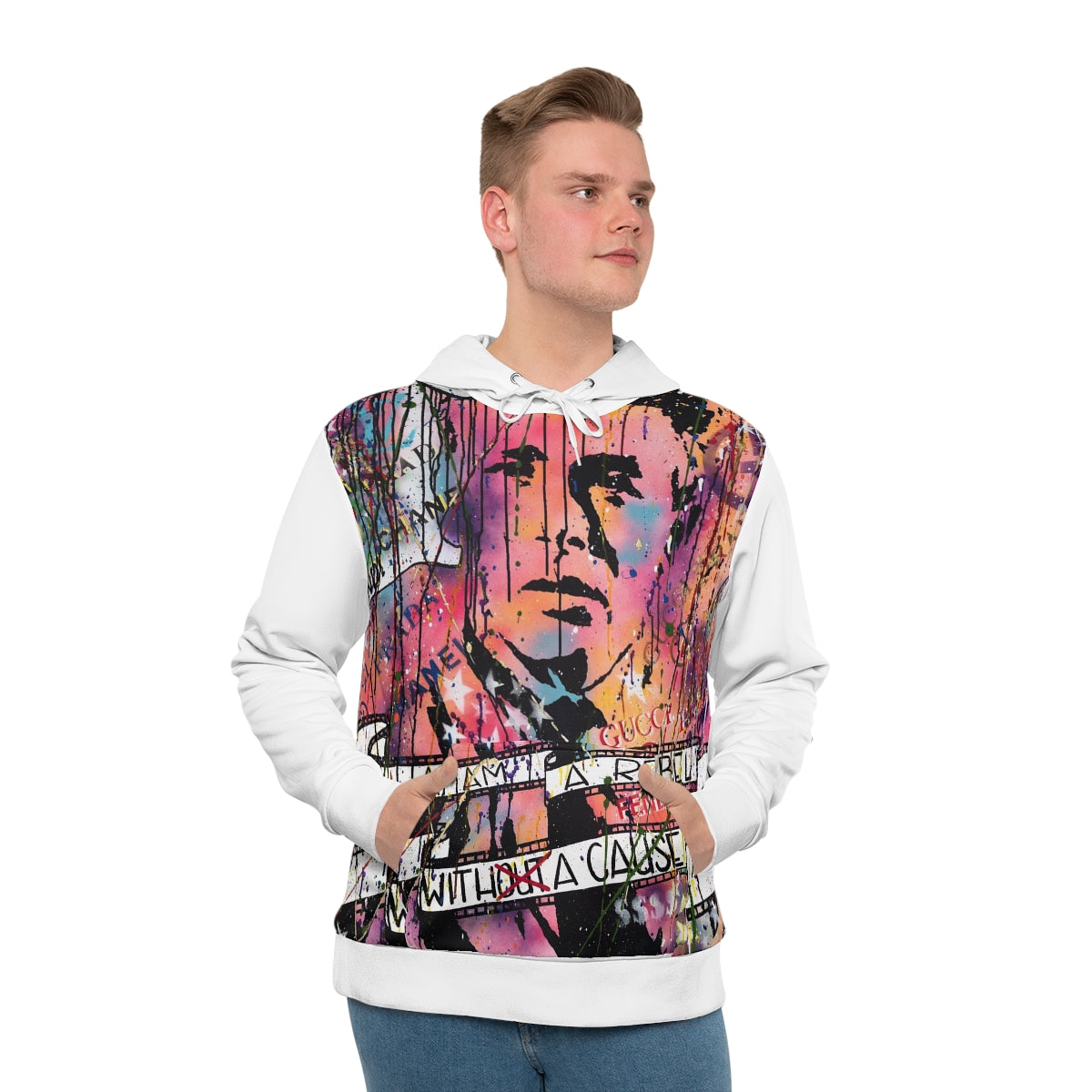 "Rebel With A Cause" Men's All-Over-Print Hoodie