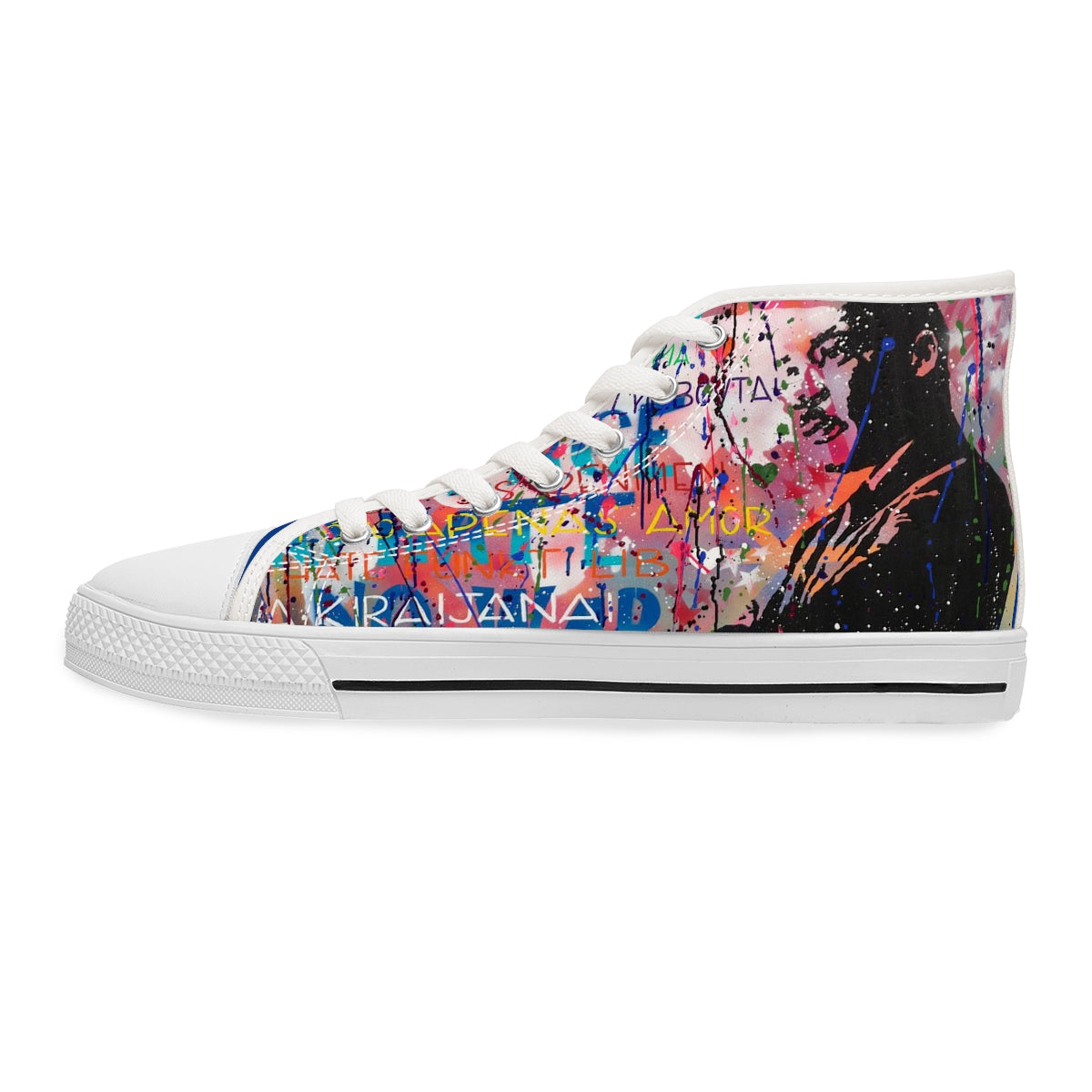 "No Hate Just Love" Women's High Top Sneakers