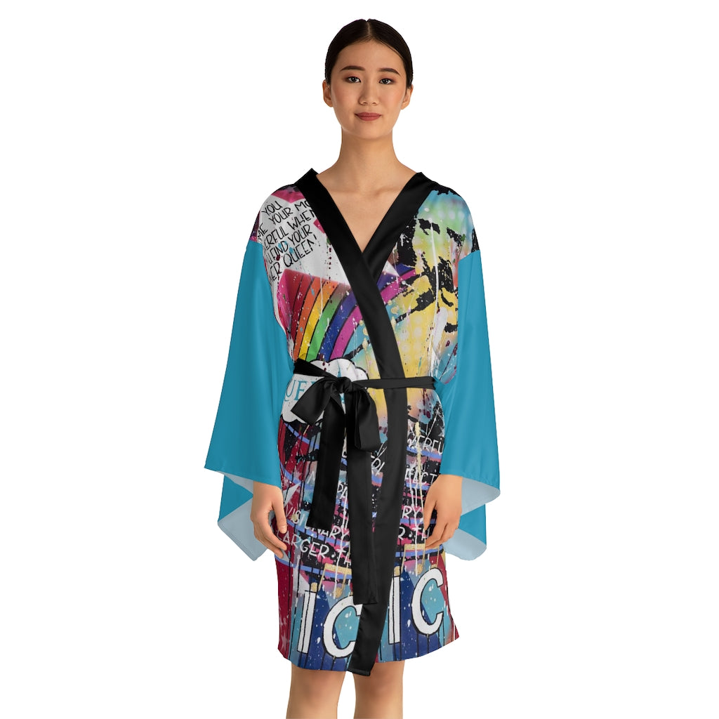 "Find Your Inner Queen" Long Sleeve Kimono Robe