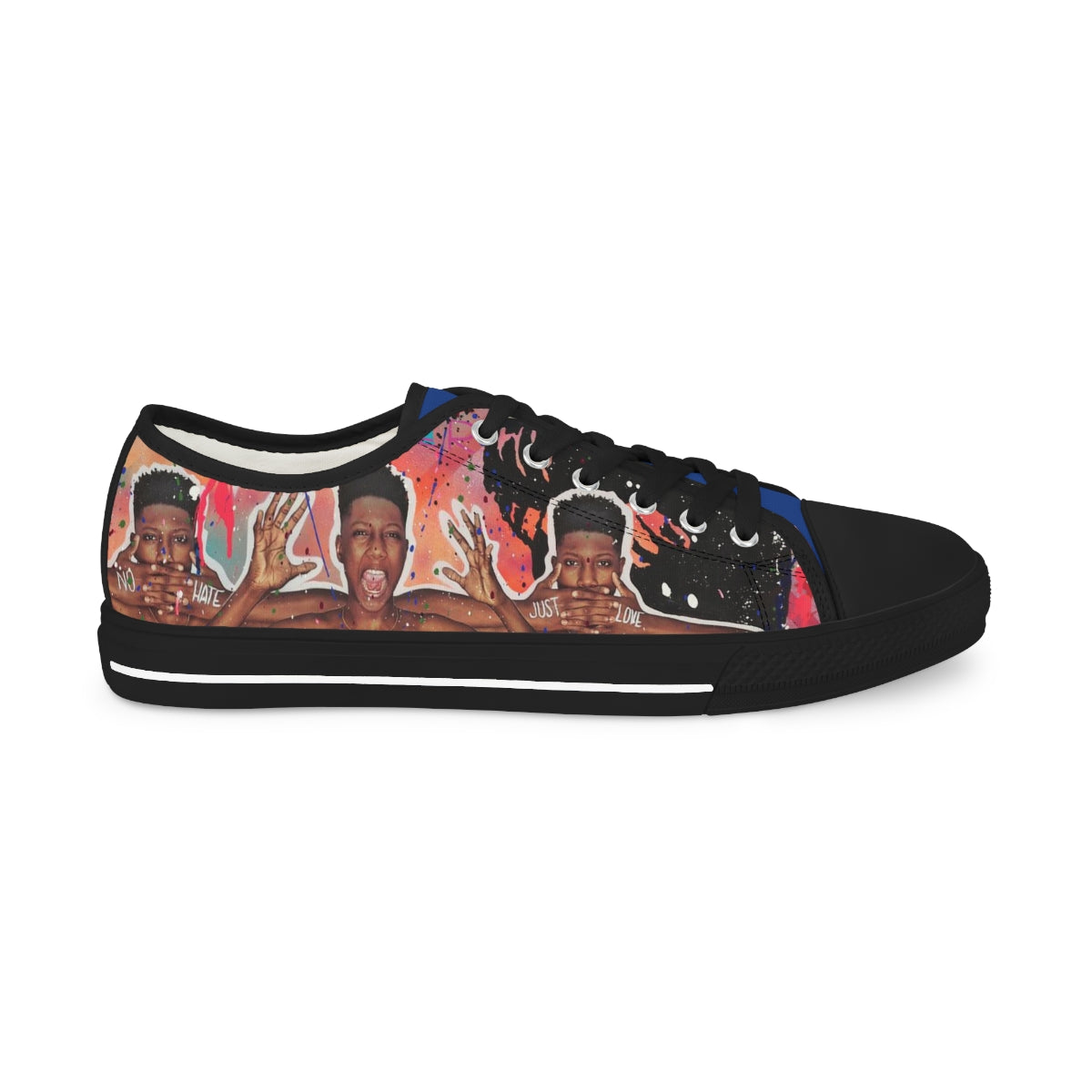 "No Hate Just Love" Men's Low Top Sneakers