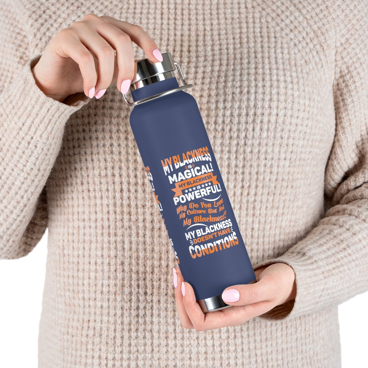 "My Blackness Is Magical..." Copper Vacuum Insulated Bottle, 22oz