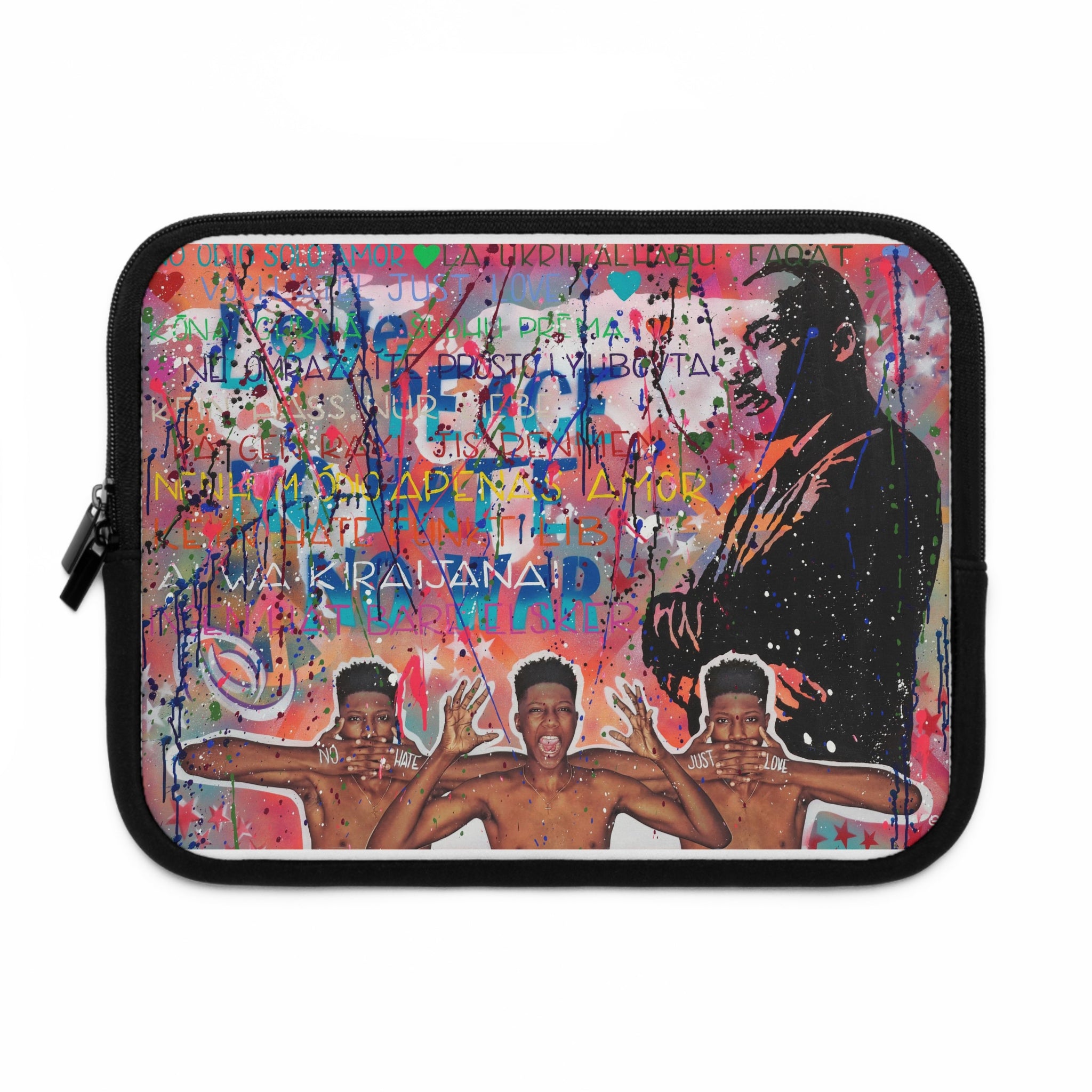 "No Hate Just Love" Laptop Sleeve