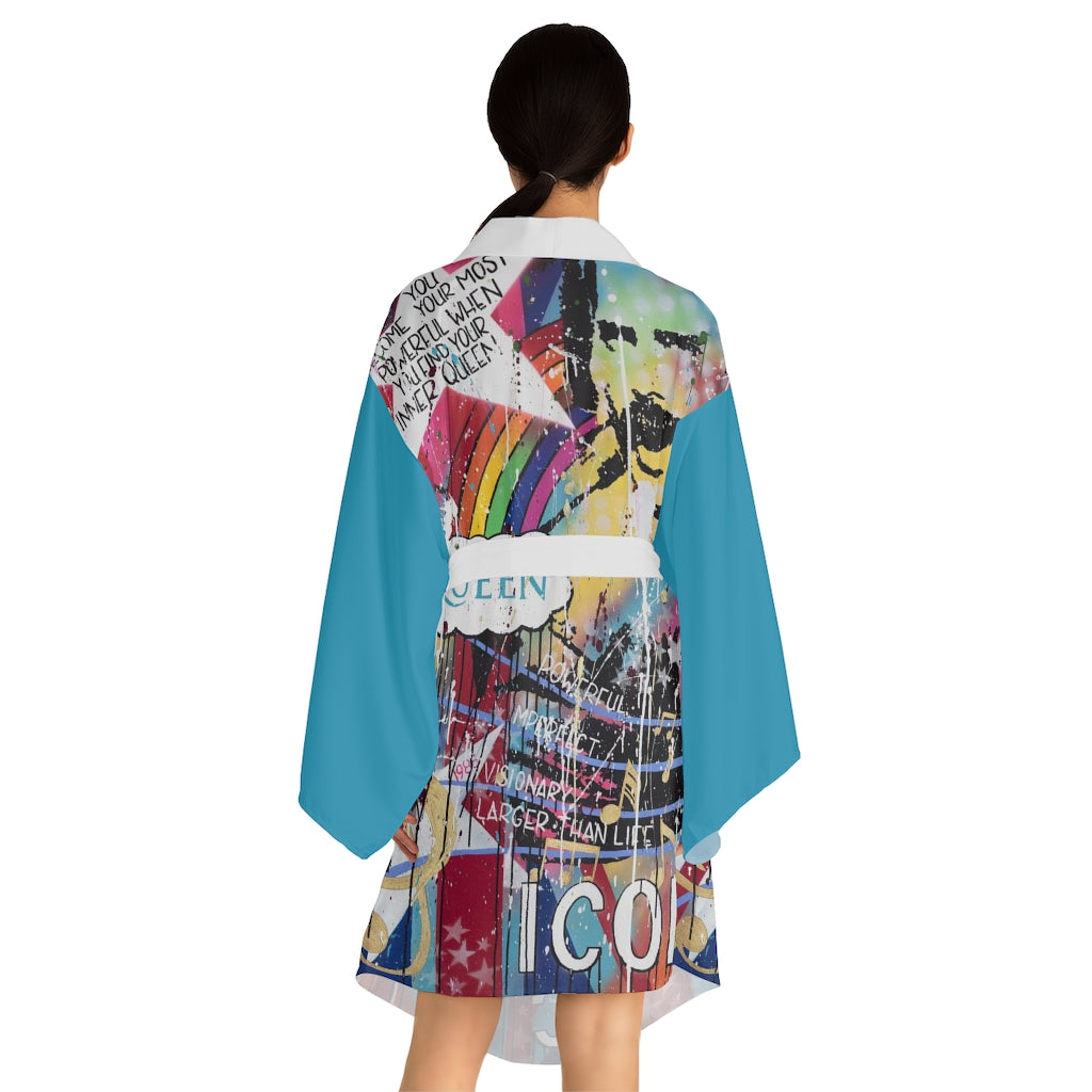 "Find Your Inner Queen" Long Sleeve Kimono Robe