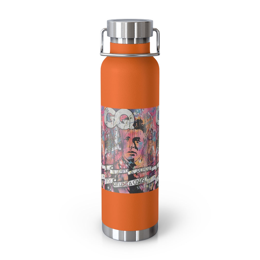"Rebel With A Cause- Inspired By James Dean" Copper Vacuum Insulated Bottle, 22oz