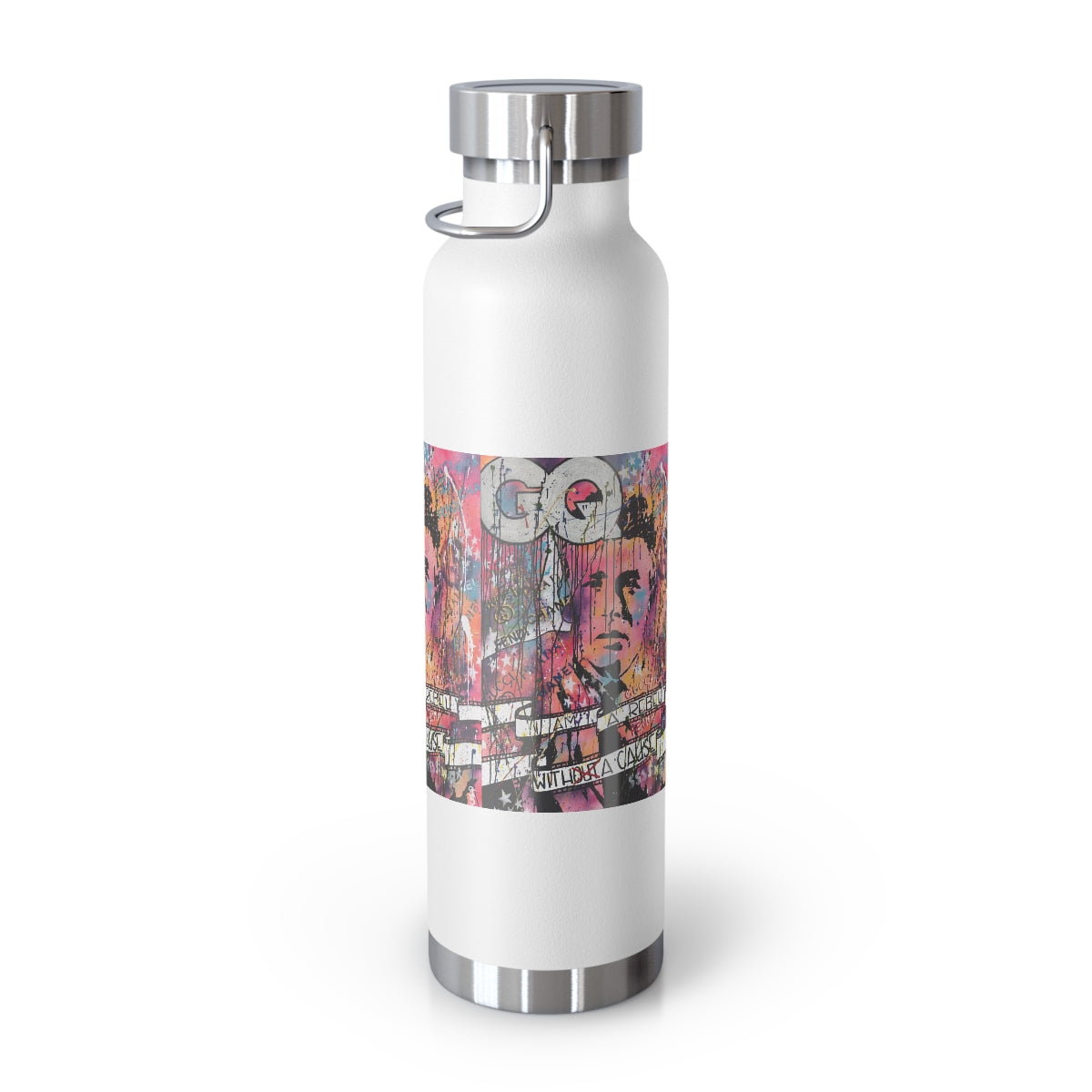 "Rebel With A Cause- Inspired By James Dean" Copper Vacuum Insulated Bottle, 22oz