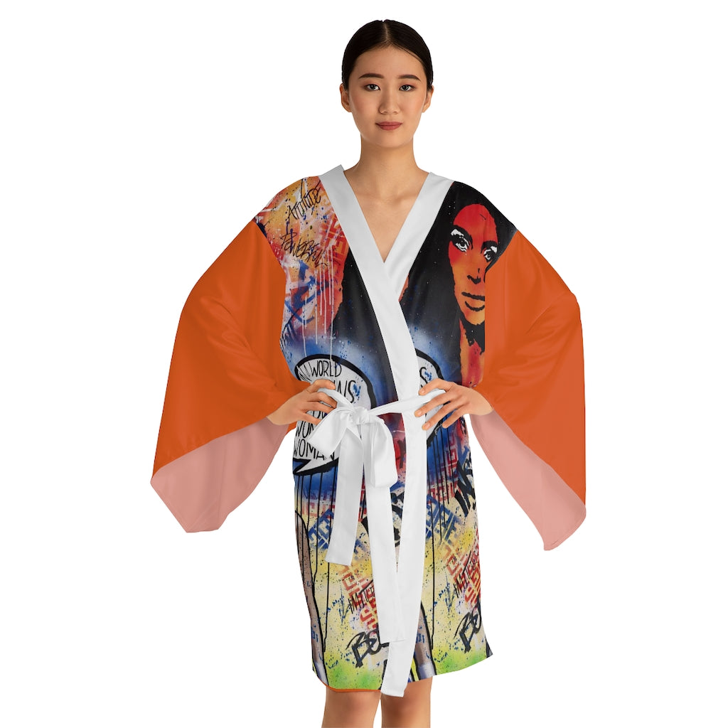 "Dare To Be Different" Long Sleeve Kimono Robe