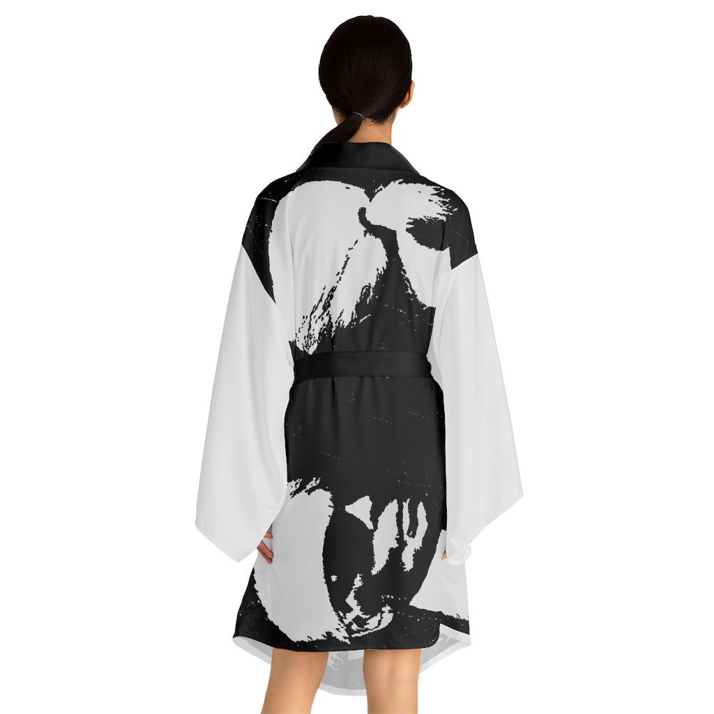"Label Whore" Long Sleeve Kimono Robe