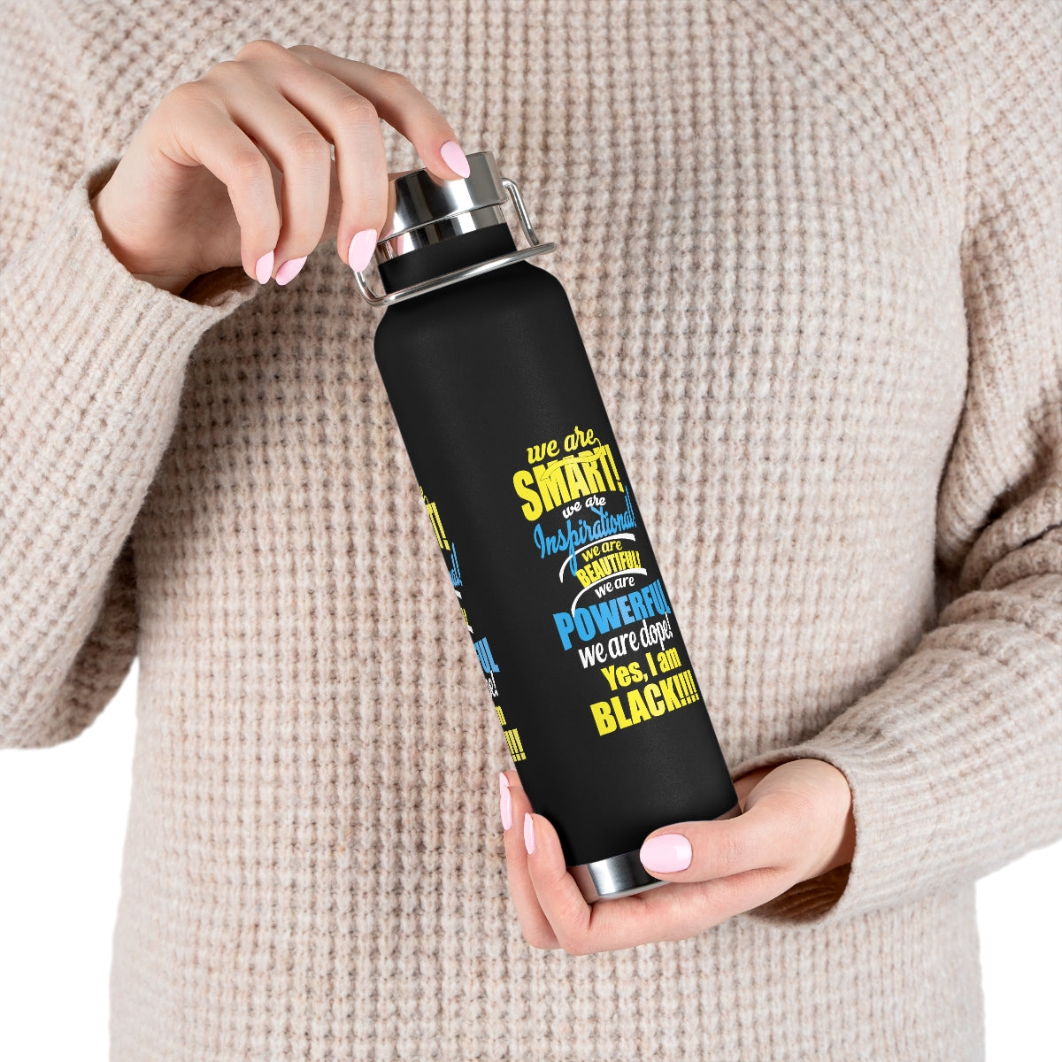 "We Are Smart...."Copper Vacuum Insulated Bottle, 22oz
