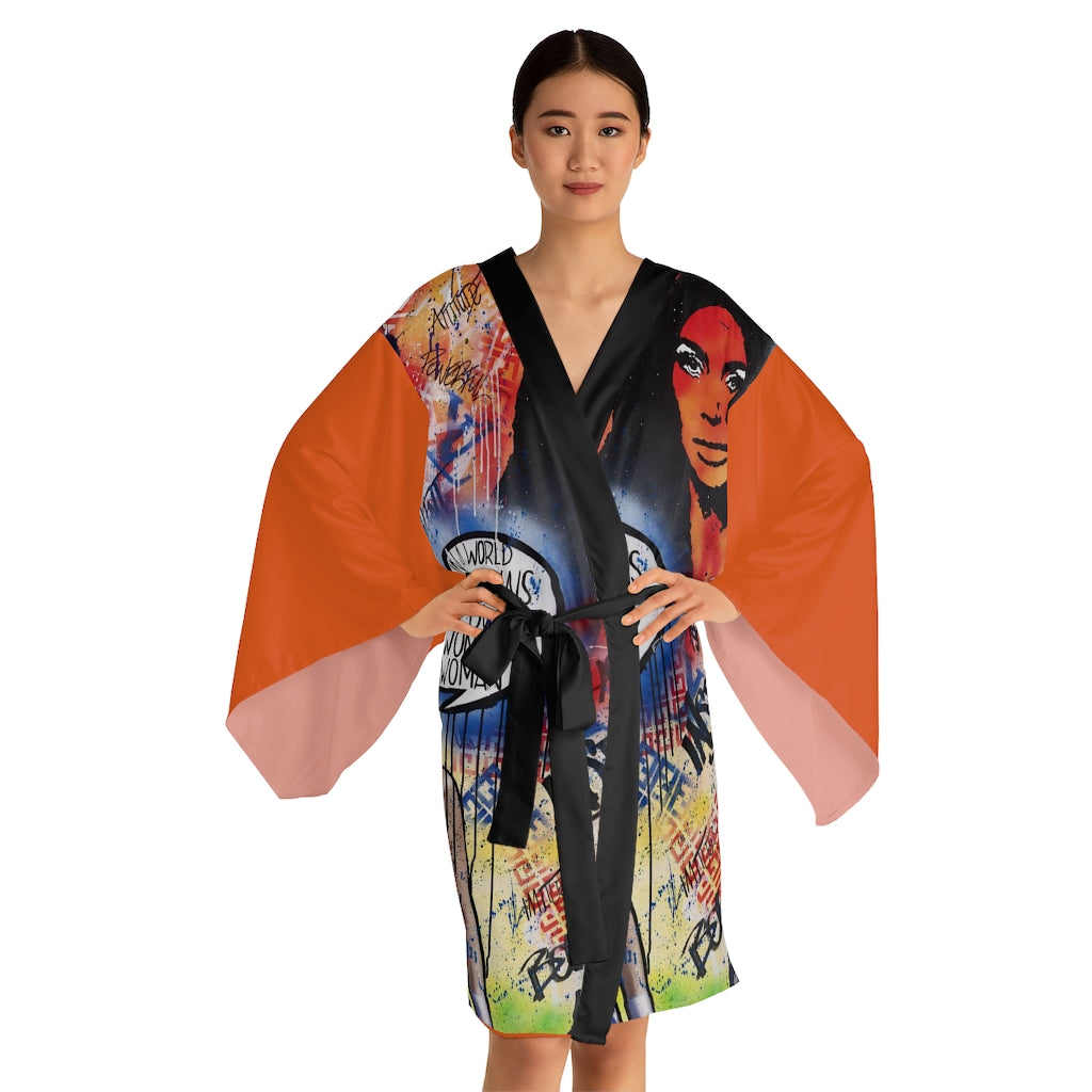 "Dare To Be Different" Long Sleeve Kimono Robe
