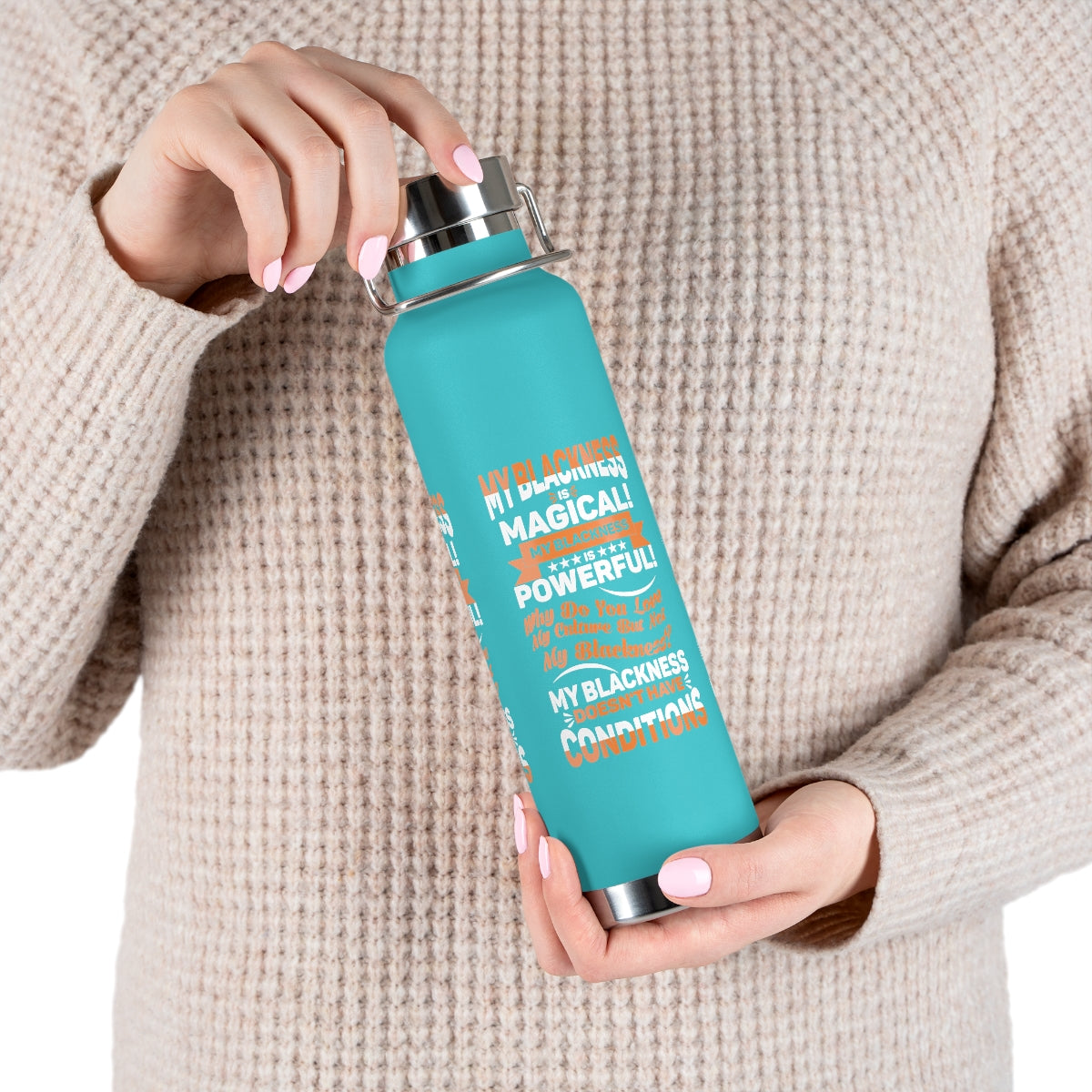 "My Blackness Is Magical..." Copper Vacuum Insulated Bottle, 22oz