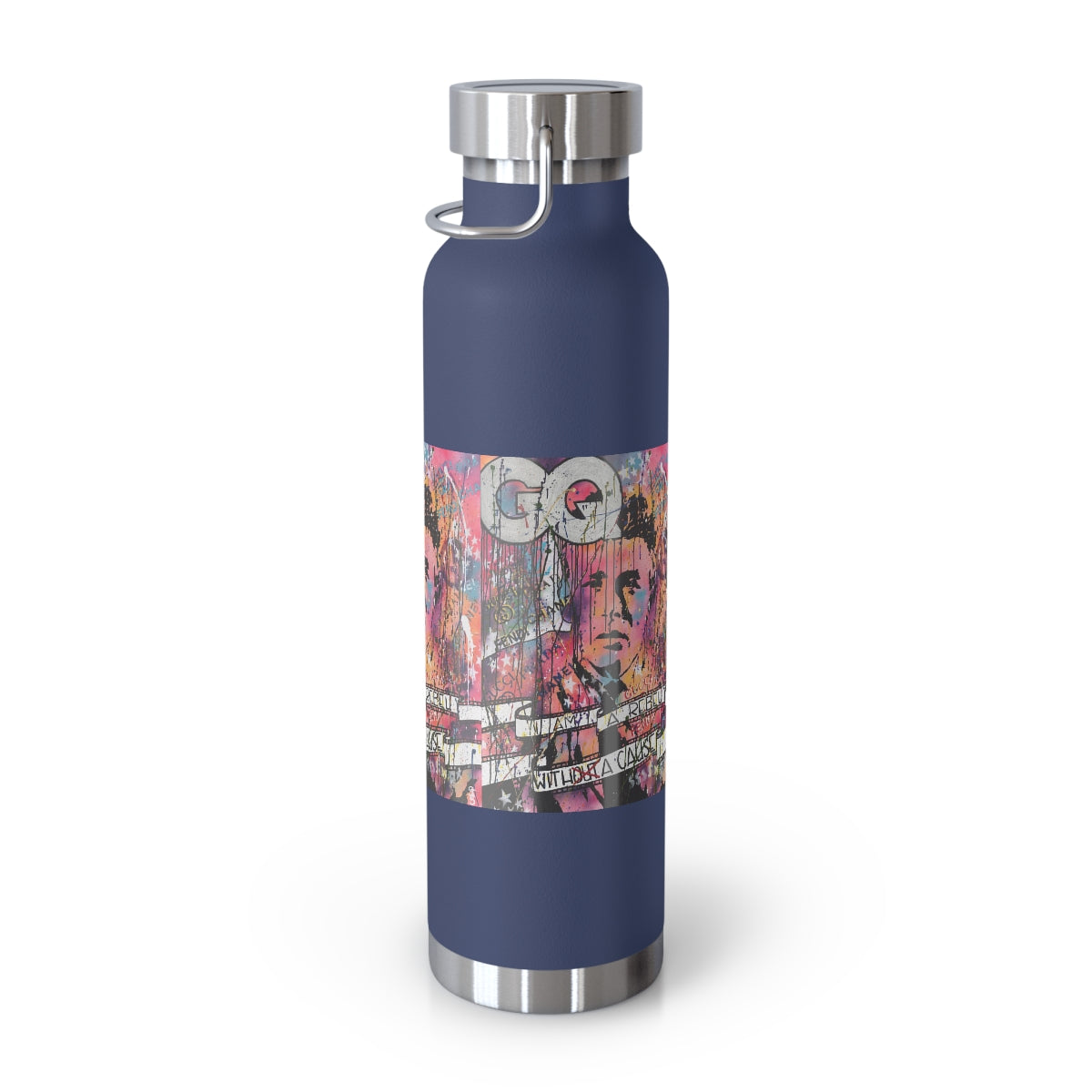 "Rebel With A Cause- Inspired By James Dean" Copper Vacuum Insulated Bottle, 22oz