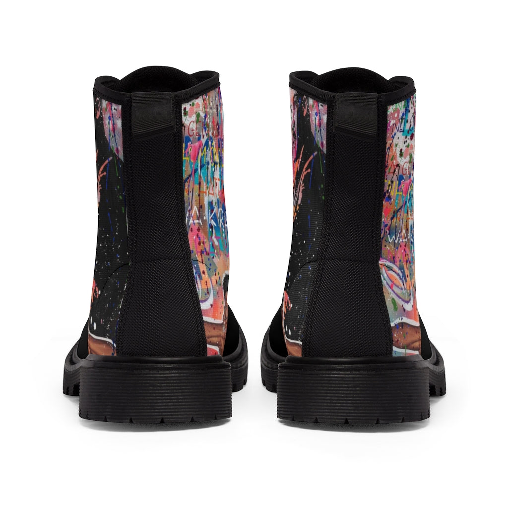 "No Love Just Hate" Men's Canvas Boots