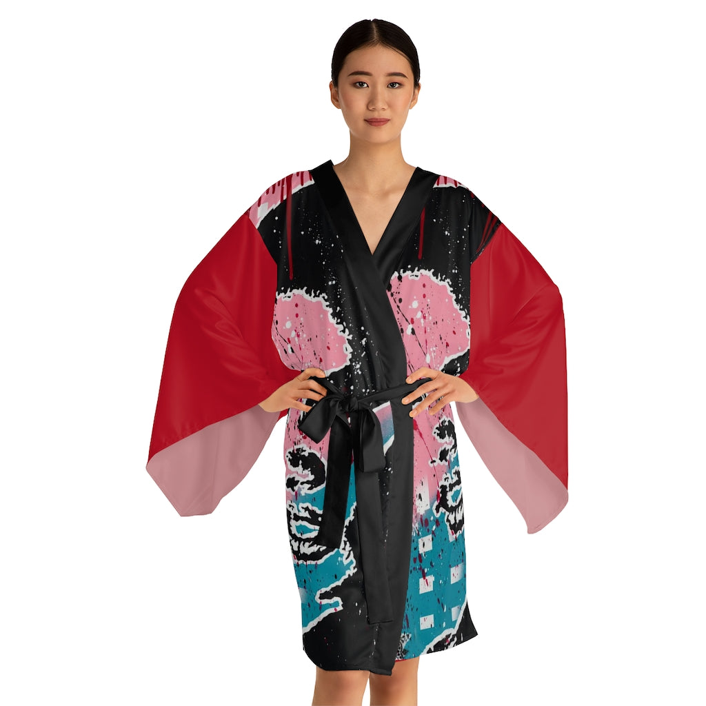 "Unbothered- Grace Jones" Long Sleeve Kimono Robe