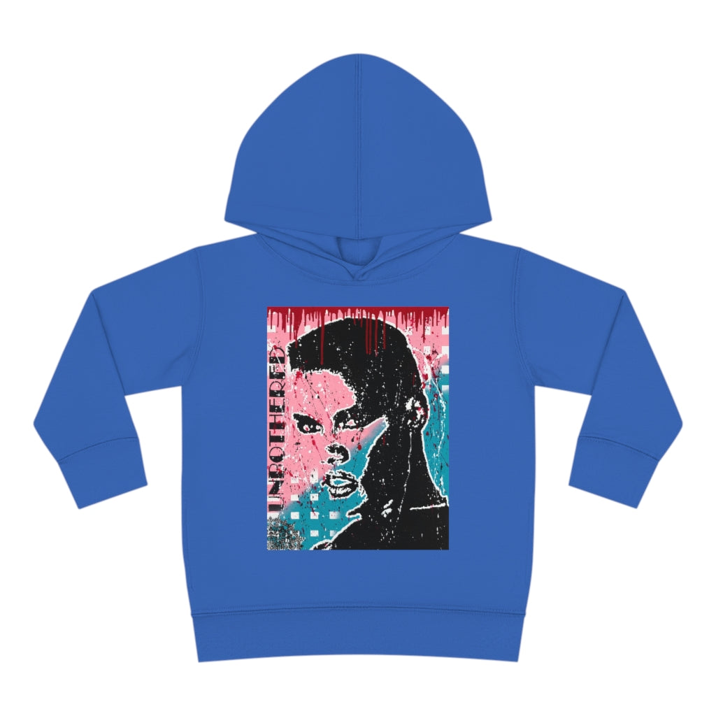 "Unbothered-Grace Jones" " Toddler Pullover Fleece Hoodie