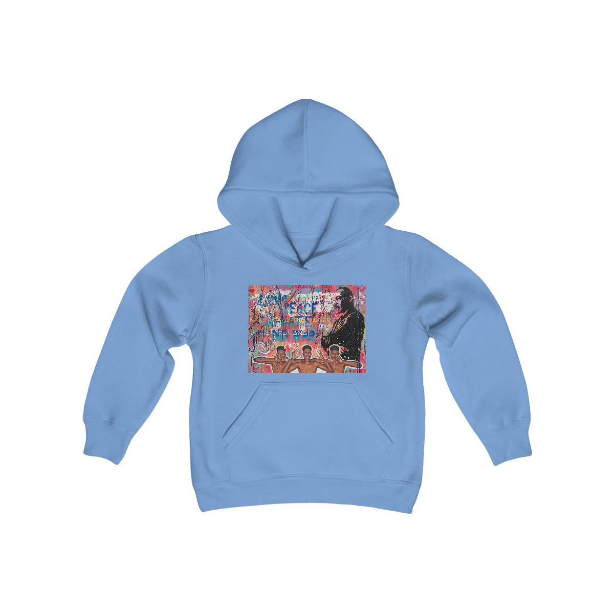 "No Hate Just Love" Youth Heavy Blend Hooded Sweatshirt