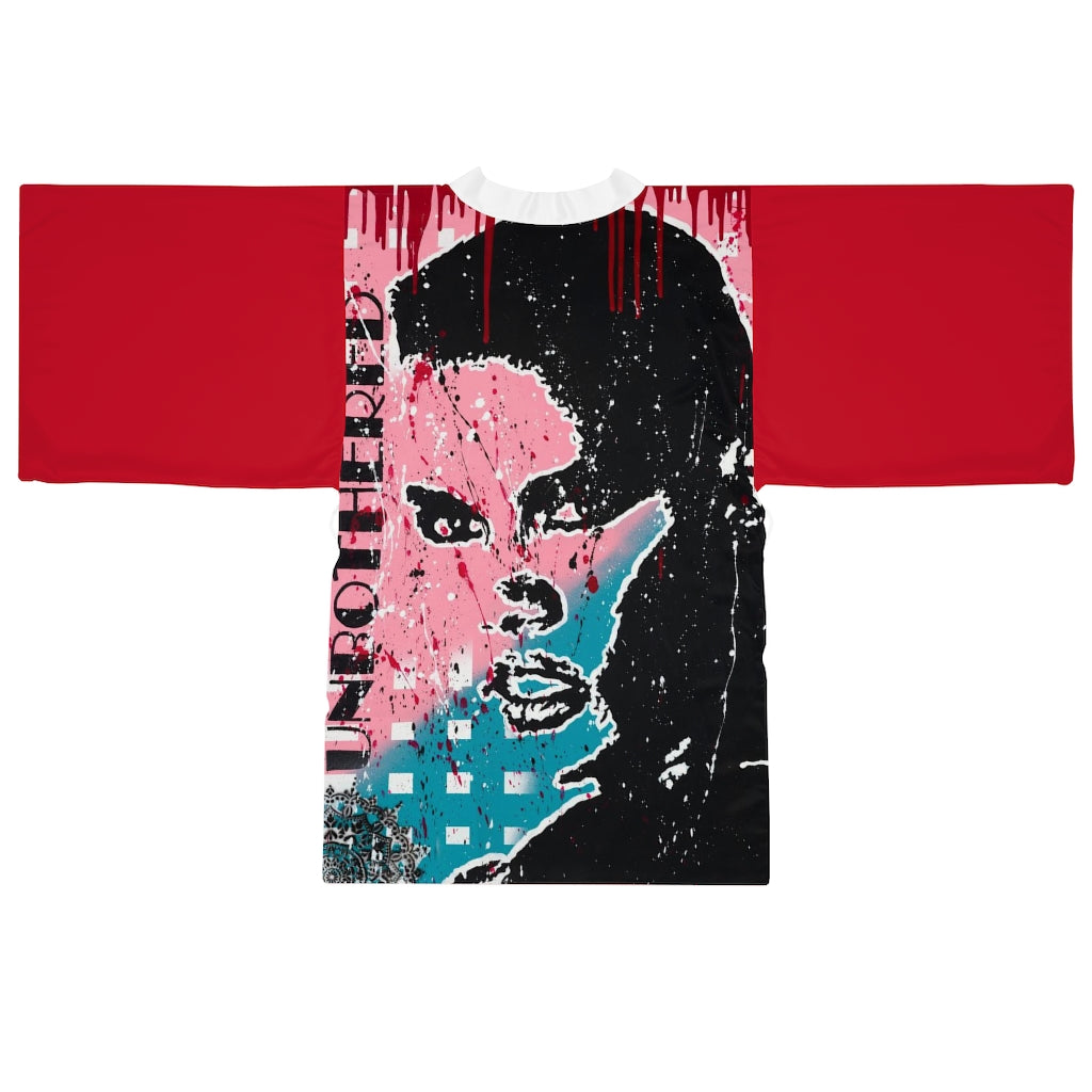 "Unbothered- Grace Jones" Long Sleeve Kimono Robe