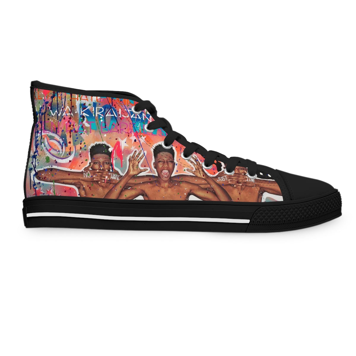 "No Hate Just Love" Women's High Top Sneakers