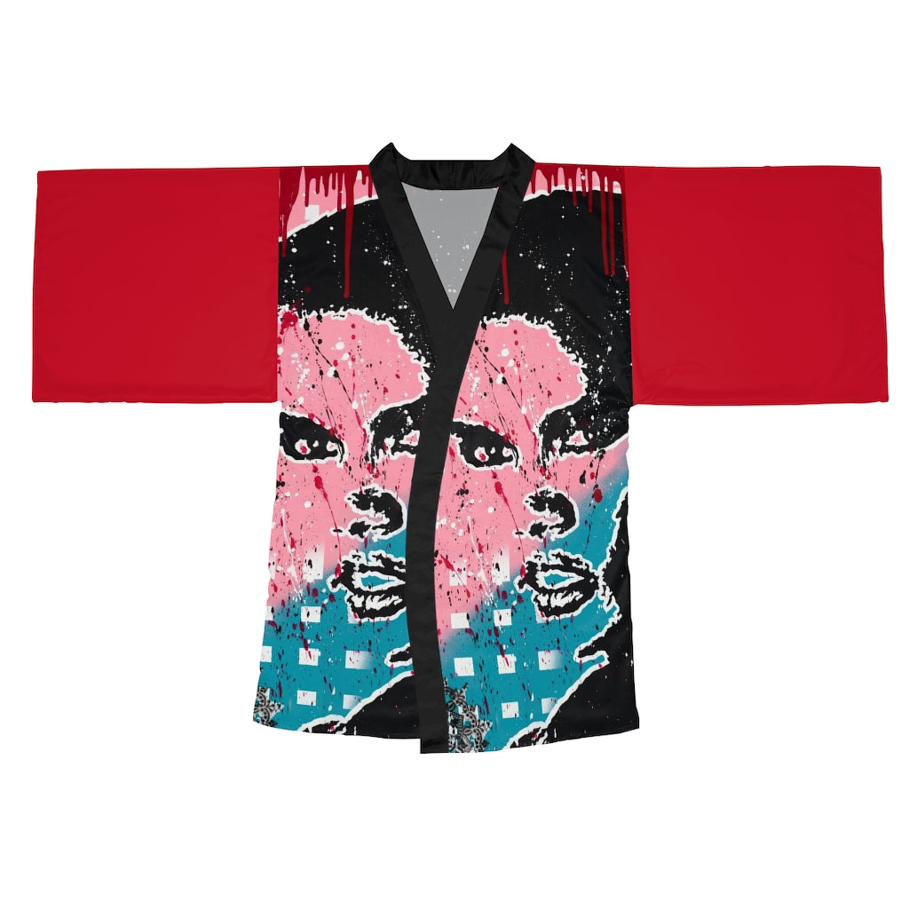 "Unbothered- Grace Jones" Long Sleeve Kimono Robe