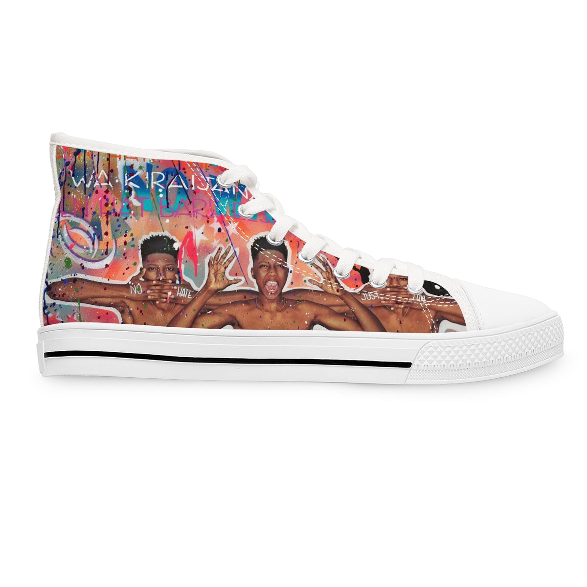 "No Hate Just Love" Women's High Top Sneakers
