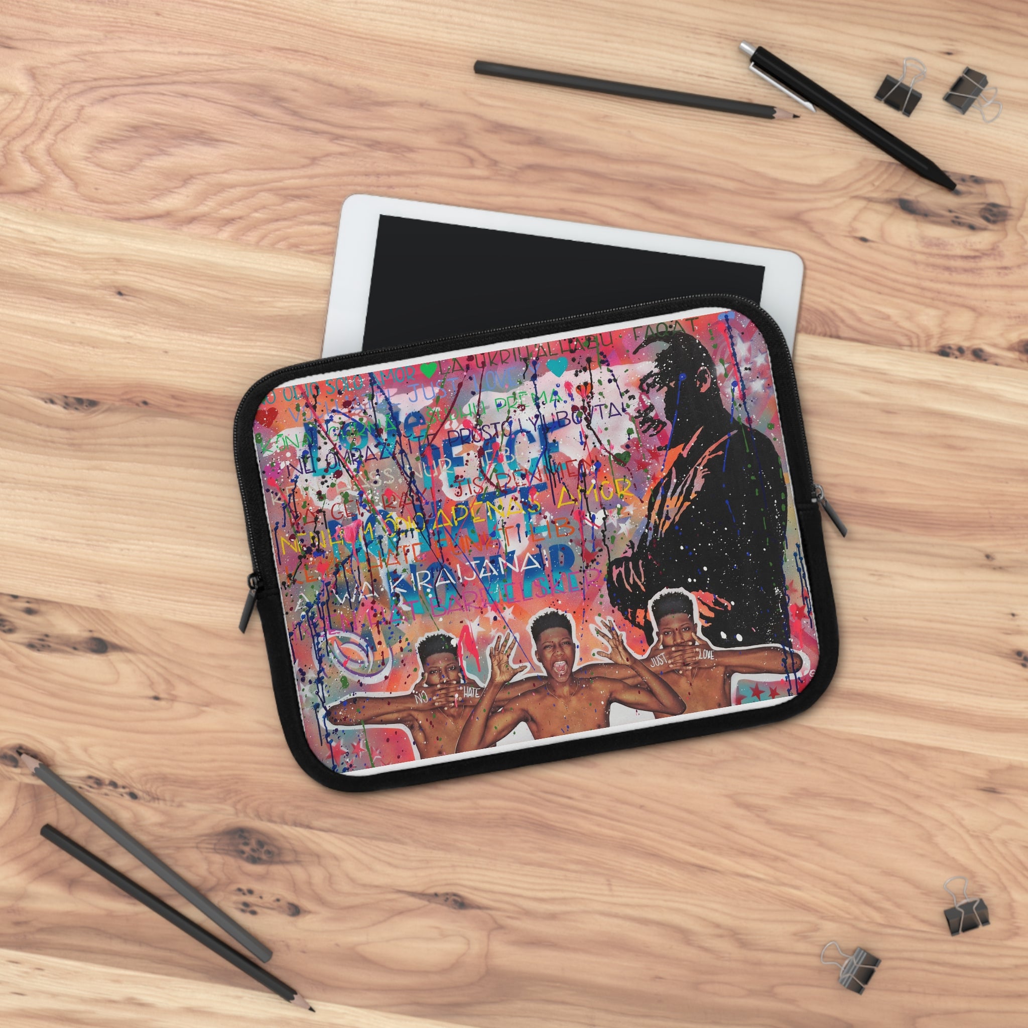 "No Hate Just Love" Laptop Sleeve