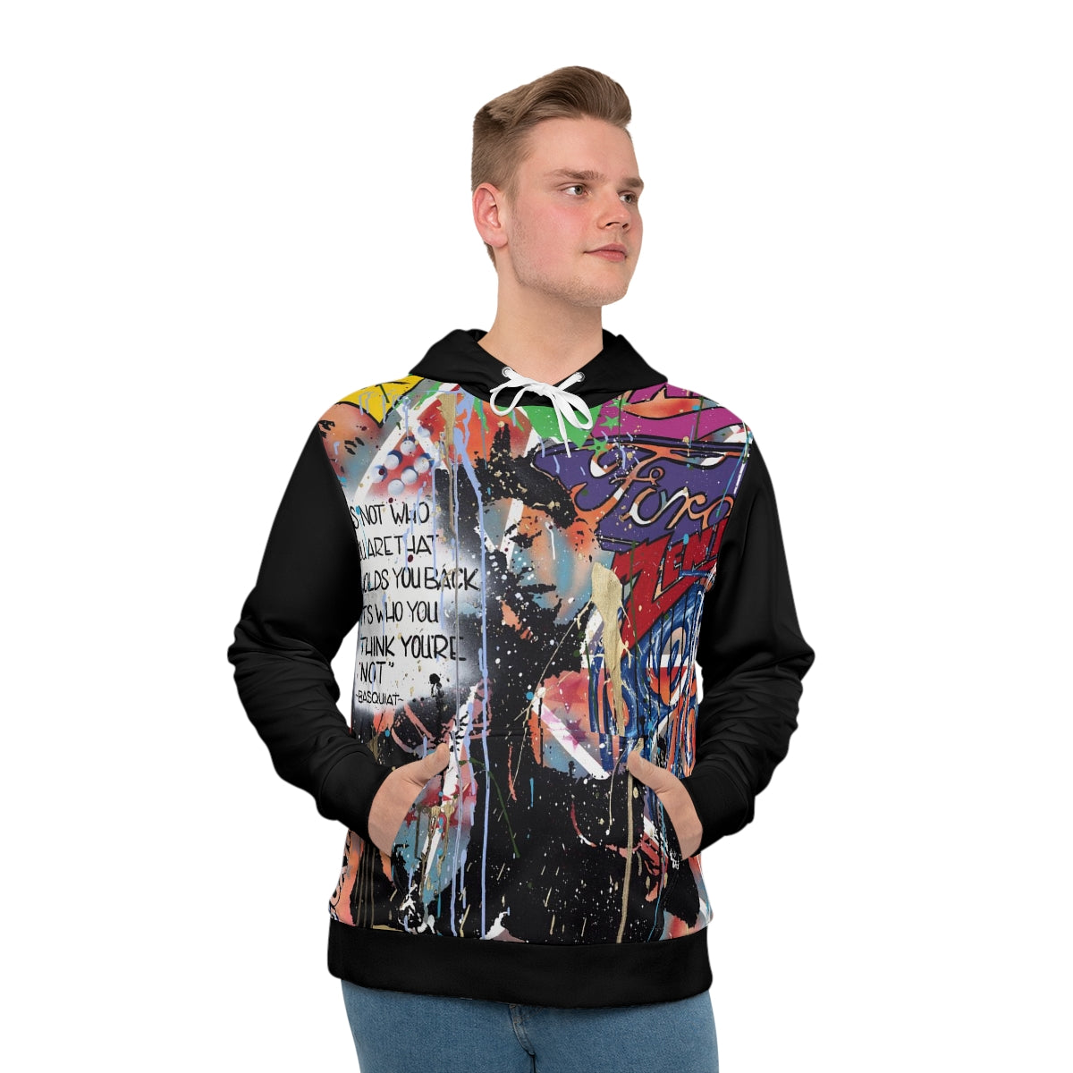 "Basquiat/Warhol Tribute" Men's All-Over-Print Hoodie
