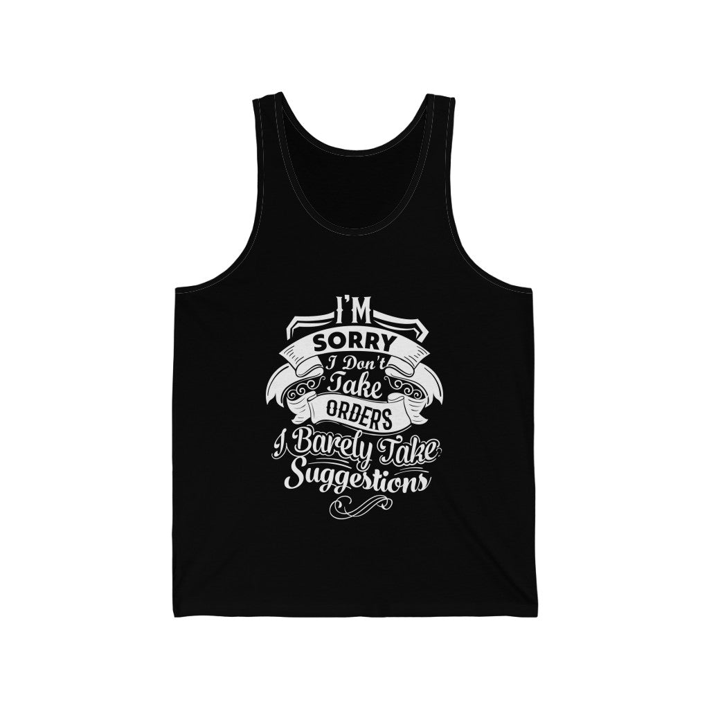 "I'm Sorry...." Unisex Jersey Tank