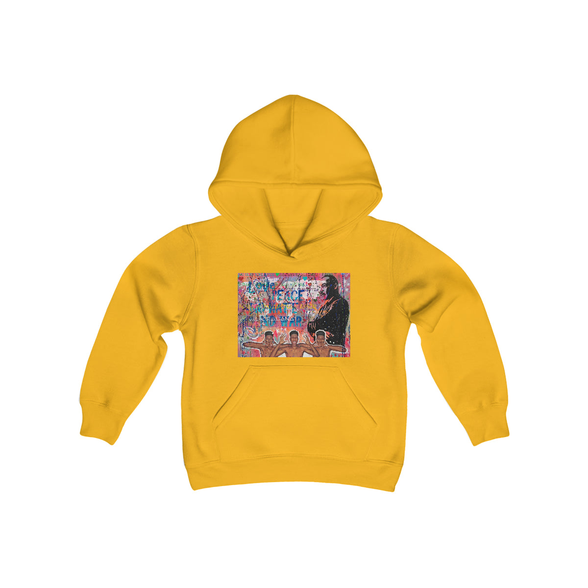 "No Hate Just Love" Youth Heavy Blend Hooded Sweatshirt