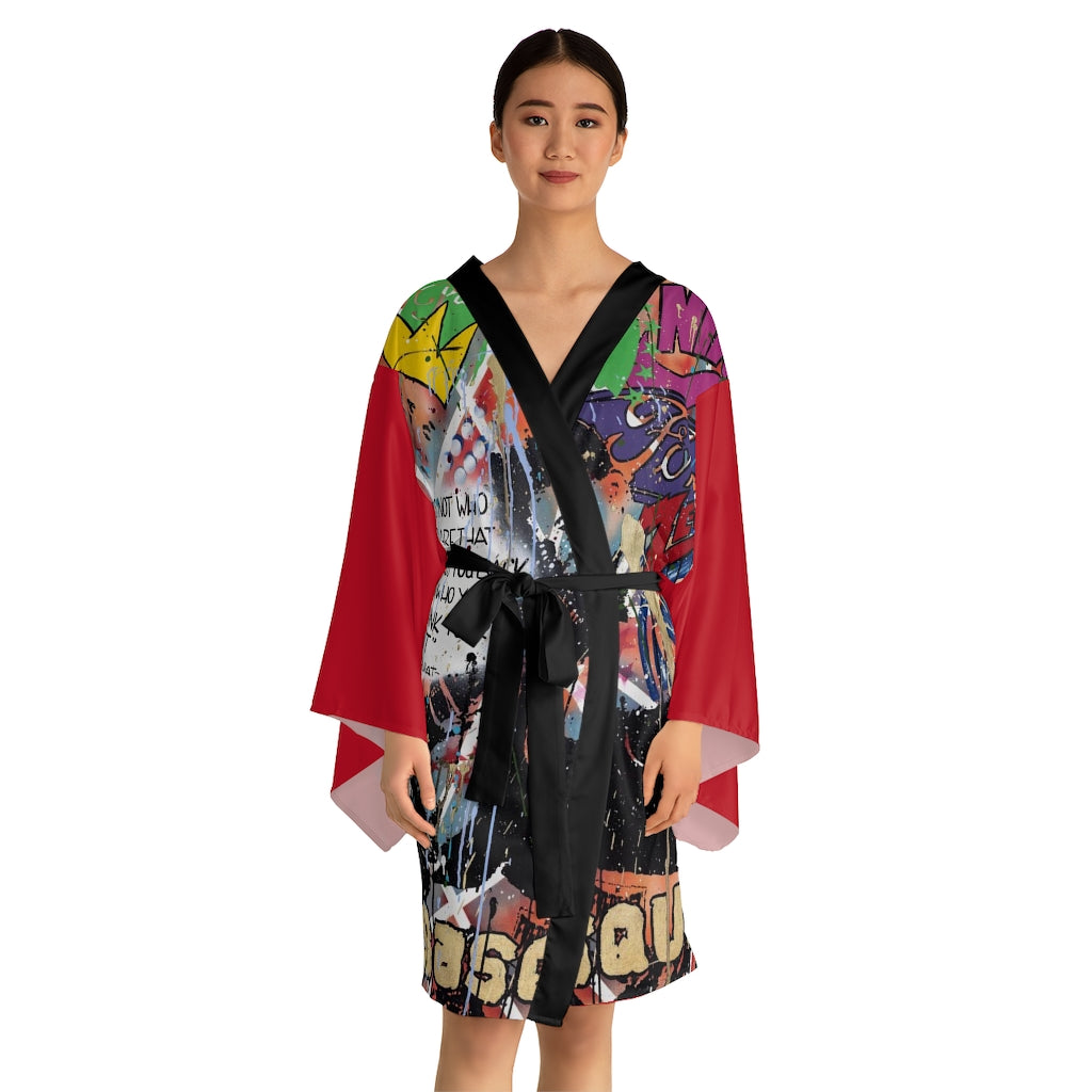 "Basquiat/Warhol Tribute" Long Sleeve Kimono Robe