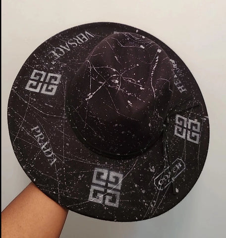 "Designer" Hand Painted Wide Brim Hat